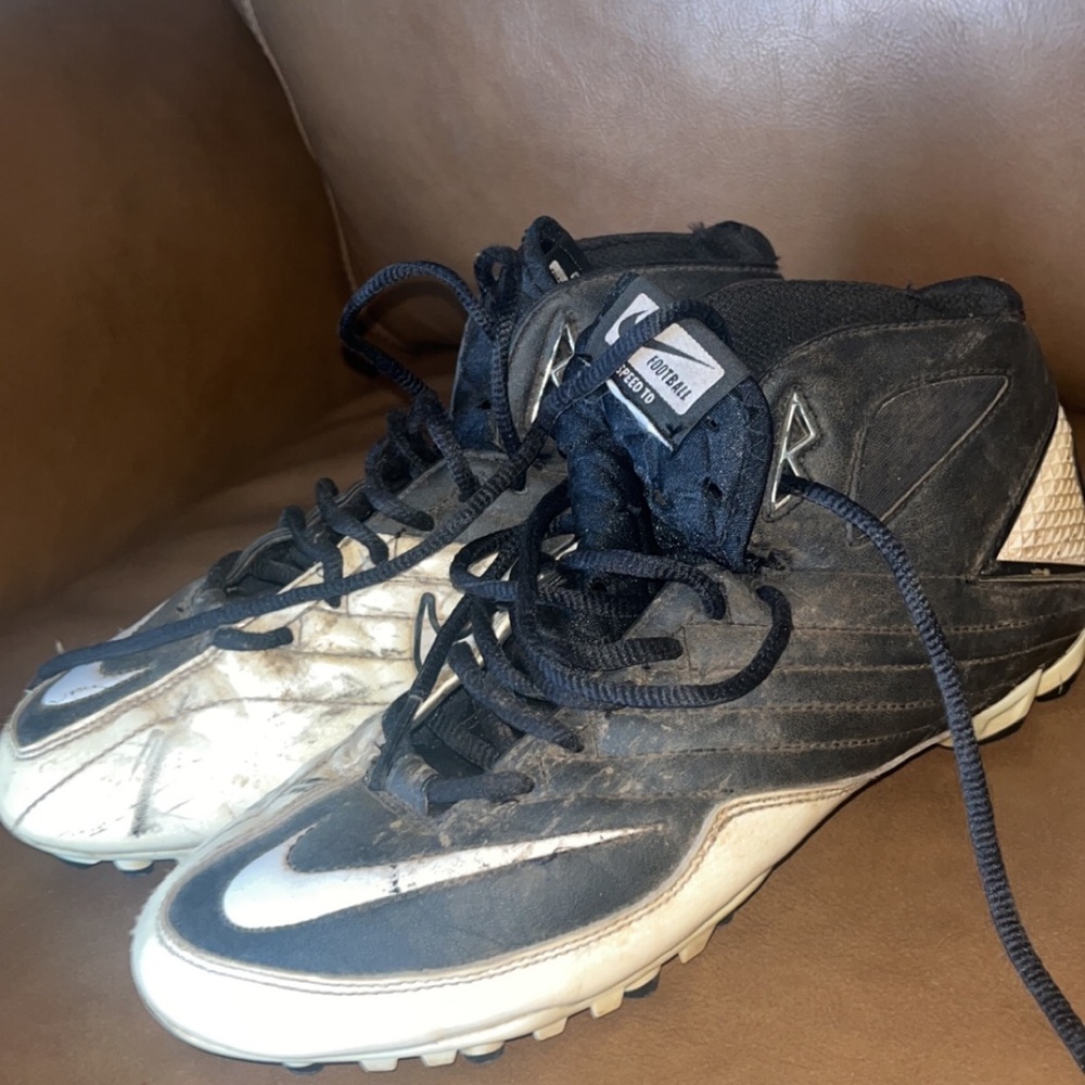 Black and White Nike Football Cleats